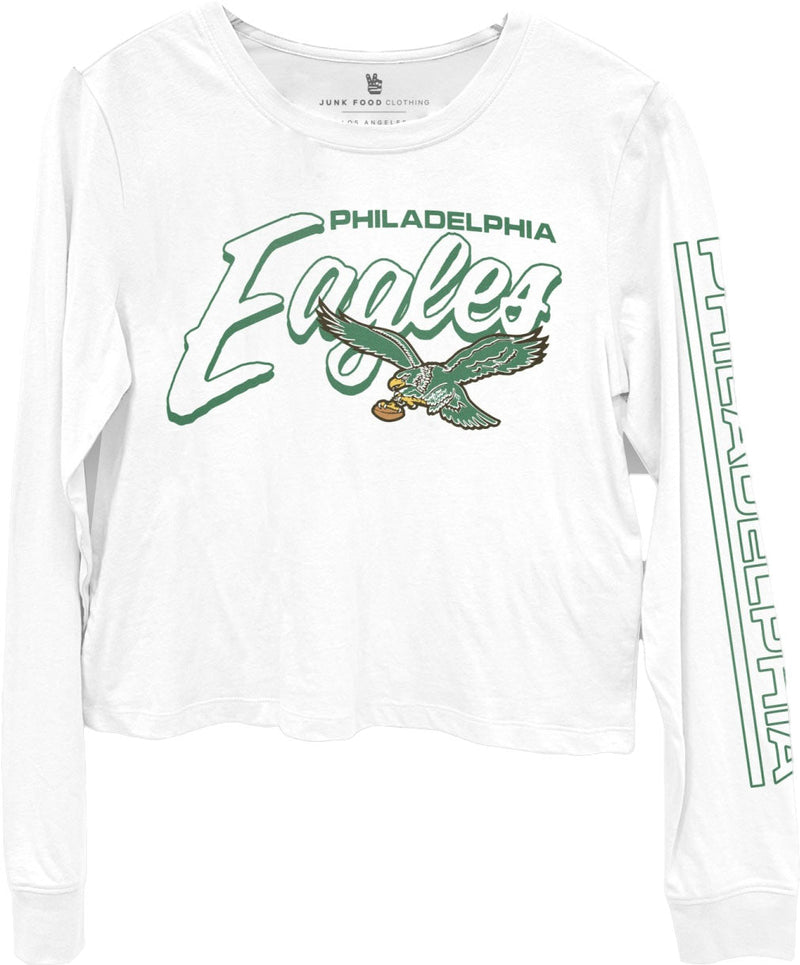 Junk Food - Womens Eagles Td Long Sleeve Cropped T-Shirt
