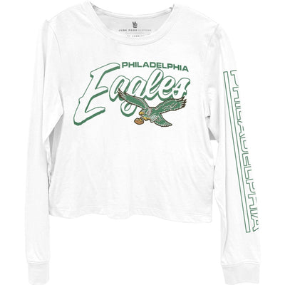 Junk Food - Womens Eagles Td Long Sleeve Cropped T-Shirt