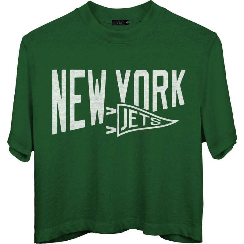Junk Food - Womens Jets Dual Threat Mock Crop T-Shirt