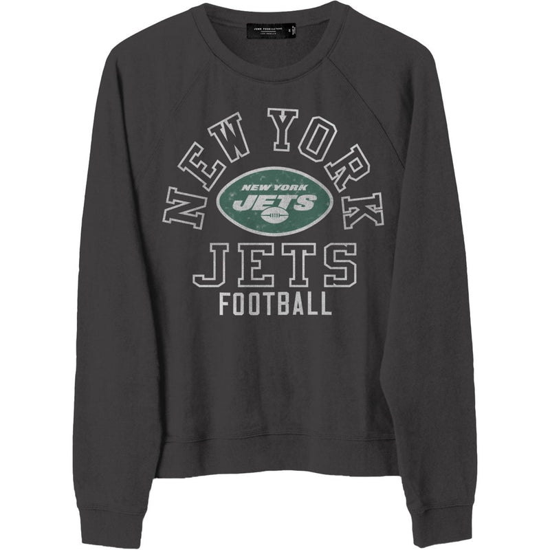 Junk Food - Womens Jets Flocked Raglan Crew Top