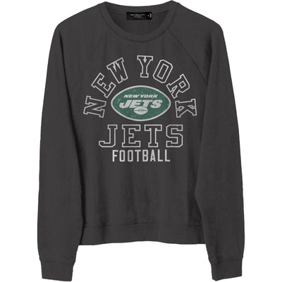 Junk Food - Womens Jets Flocked Raglan Crew Top