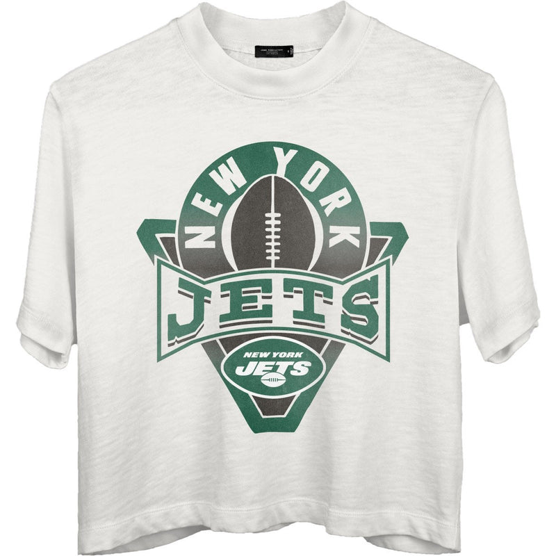 Junk Food - Womens Jets Mock Neck Crop T-Shirt