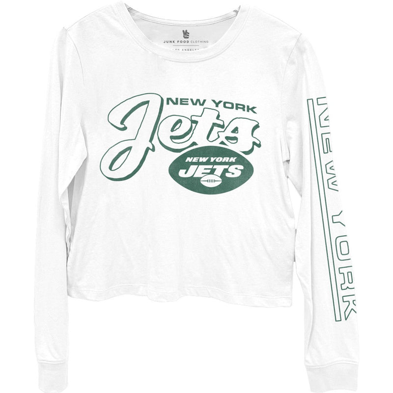 Junk Food - Womens Jets Touchdown Long Sleeve Crop T-Shirt