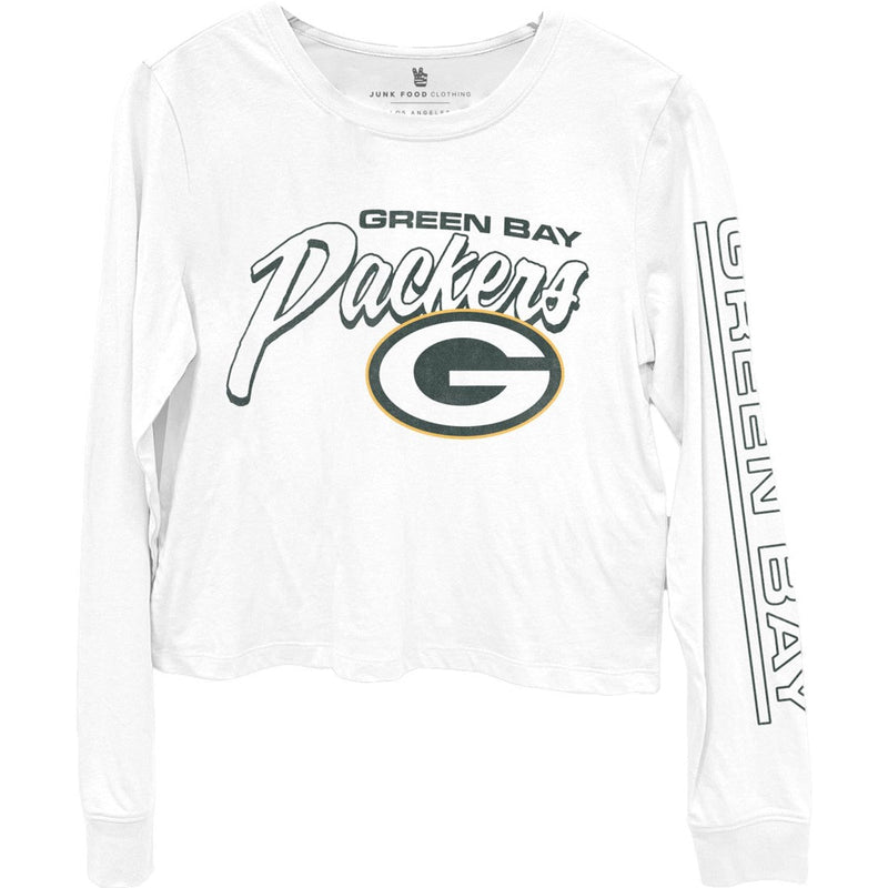 Junk Food - Womens Packers Touchdown Long Sleeve Crop T-Shirt