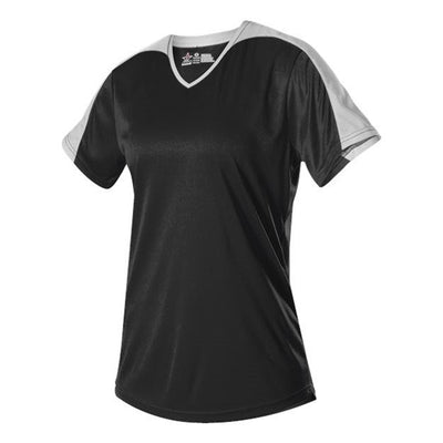 Alleson Athletic - Womens 558Vw Vneck Fastpitch Jersey — Black/White