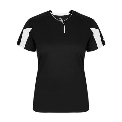 Alleson Athletic - Womens 6176 Striker Placket — Black/White