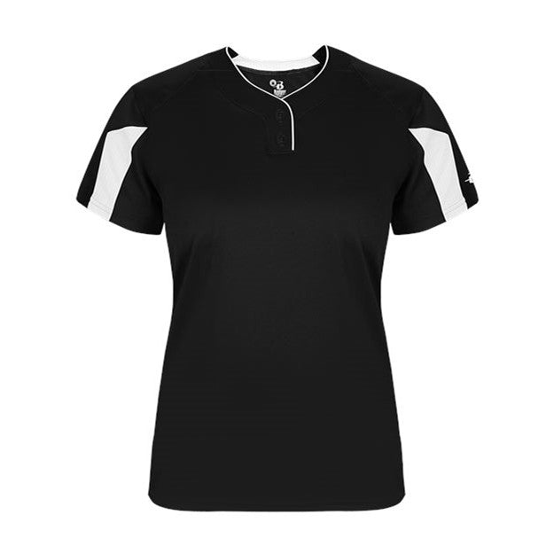 Alleson Athletic - Womens 6176 Striker Placket — Black/White