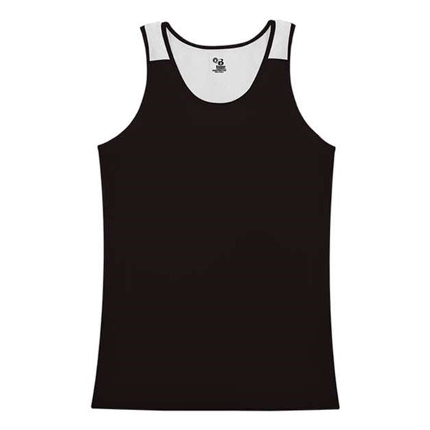 Alleson Athletic - Womens 8968 Ventback Singlet — Black/White