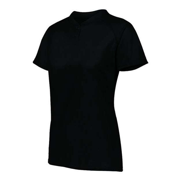 Augusta Sportswear - Womens 1567 Attain Two-Button Jersey — Black