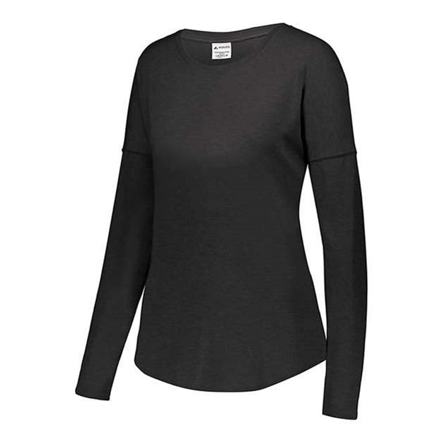 Augusta Sportswear - Womens 3077 Lux Triblend Long Sleeve T-Shirt — Black Heather