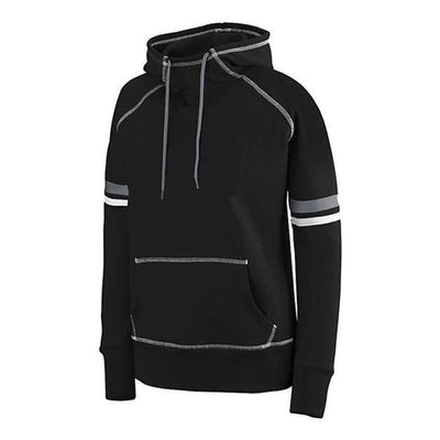 Augusta Sportswear - Womens 5440 Spry Hoodie — Black/White/Carbon