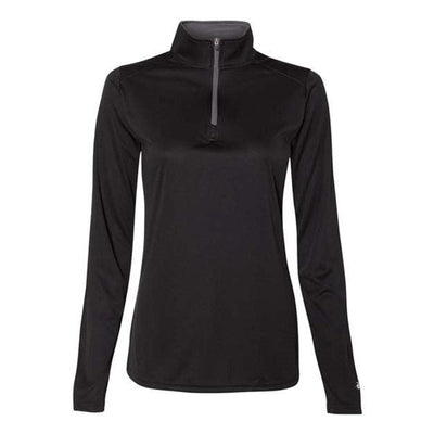 Badger - Womens 4103 B-Core Quarter-Zip Pullover — Black/Graphite