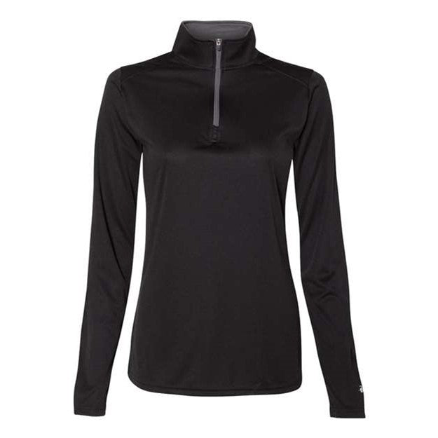 Badger - Womens 4103 B-Core Quarter-Zip Pullover — Black/Graphite