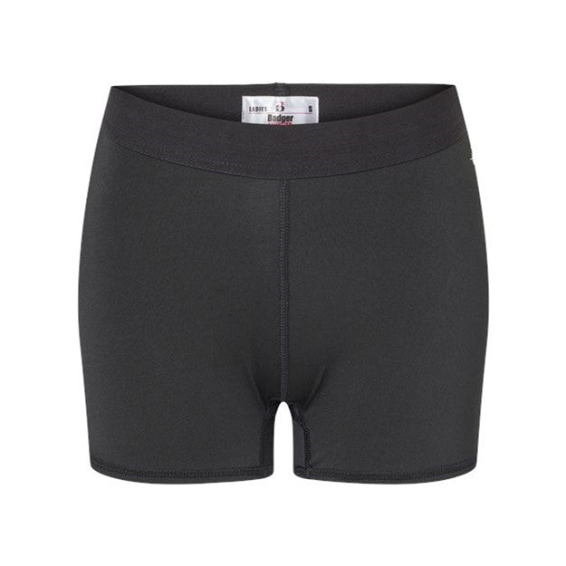 Badger - Womens 4629 3" Pro-Compression Shorts — Black