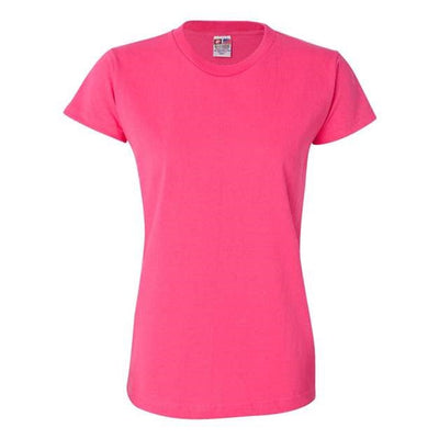 Bayside - Womens 3325 Usa-Made Short Sleeve T-Shirt — Bright Pink