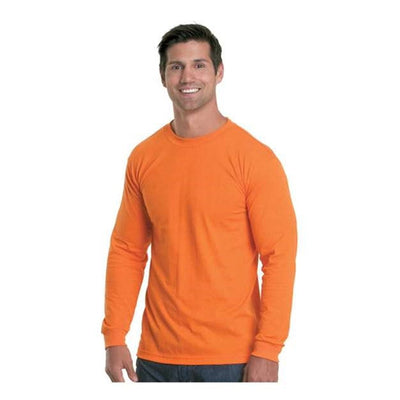 Bayside - Mens 5360 Usa-Made Long Sleeve Performance T-Shirt — Bright Orange