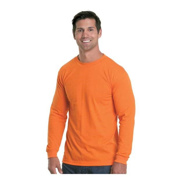 Bayside - Mens 5360 Usa-Made Long Sleeve Performance T-Shirt — Bright Orange