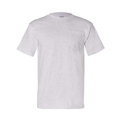 Bayside - Mens 7100 Usa-Made Short Sleeve T-Shirt With A Pocket — Ash