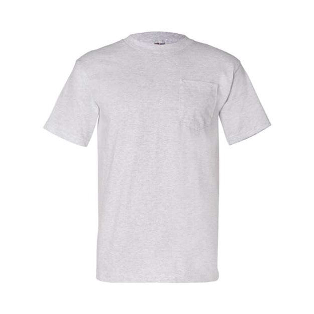 Bayside - Mens 7100 Usa-Made Short Sleeve T-Shirt With A Pocket — Ash