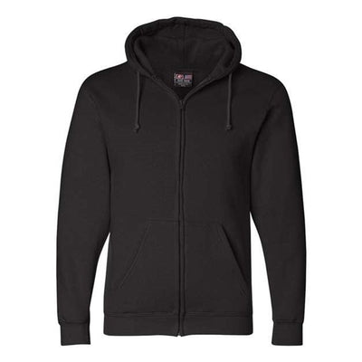 Bayside - Mens 900 Usa-Made Full-Zip Hooded Sweatshirt — Black