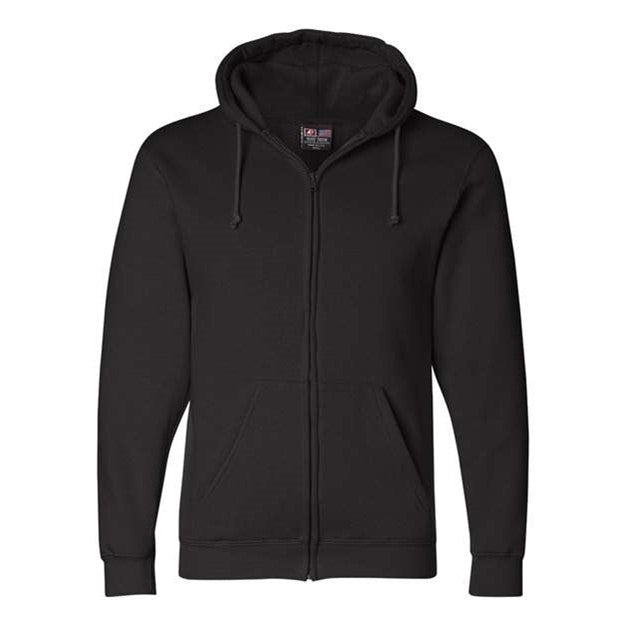 Bayside - Mens 900 Usa-Made Full-Zip Hooded Sweatshirt — Black