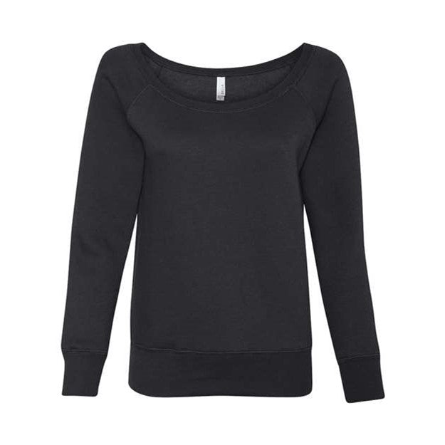 Bella + Canvas - Womens 7501 Sponge Fleece Wide Neck Sweatshirt — Black