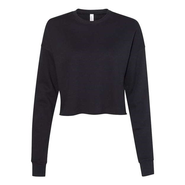 Bella + Canvas - Womens 7503 Cropped Crew Fleece — Black