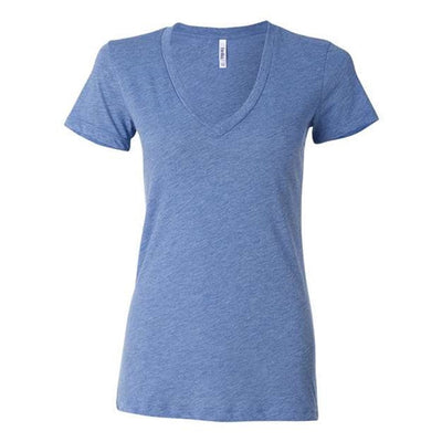 Bella + Canvas - Womens 8435 Triblend Deep V-Neck Tee — Blue Triblend