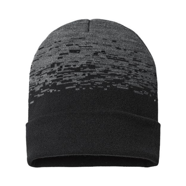 Cap America - Mens Rks12 Usa-Made Static Cuffed Beanie — Black/Dark Heather Grey