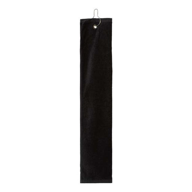 Carmel Towel Company - Mens C162523Tgh Trifold Golf Towel With Grommet — Black