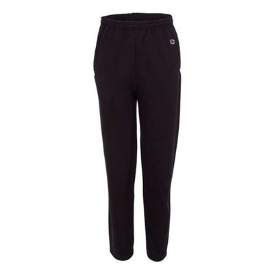 Champion - Mens P800 Powerblend Open Bottom Sweatpants With Pockets — Black