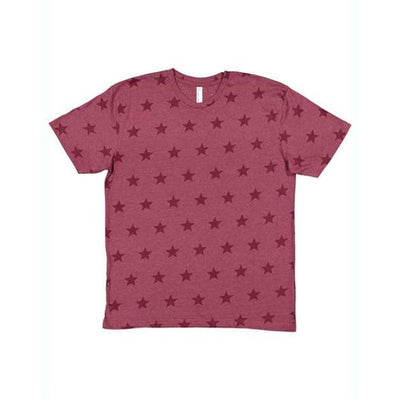 Code Five - Mens 3929 Star Print Tee — Burgundy Star