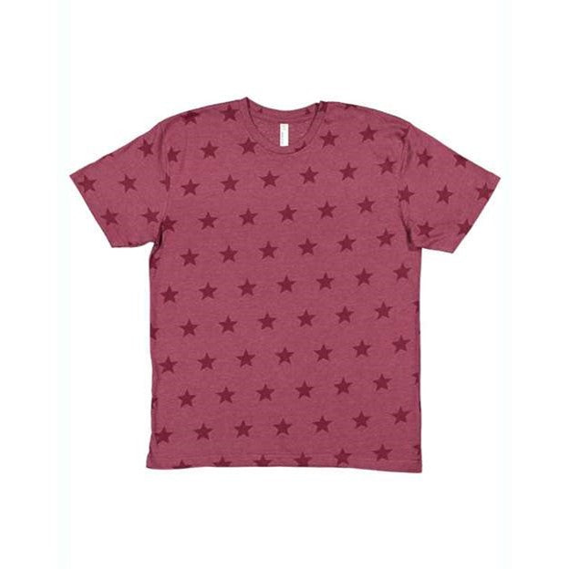Code Five - Mens 3929 Star Print Tee — Burgundy Star