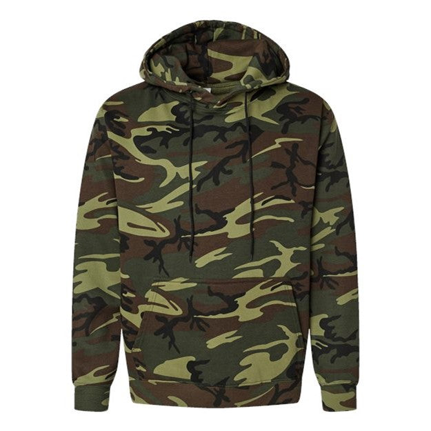 Code Five - Mens 3969 Camo Pullover Fleece Hoodie — Green Woodland