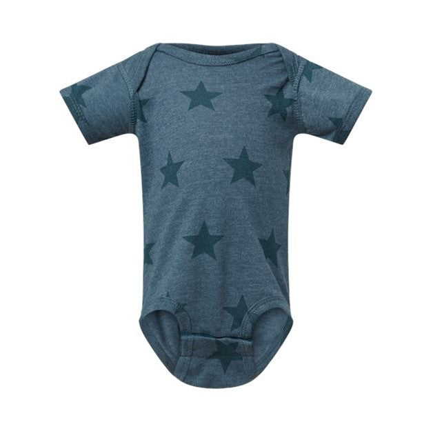 Code Five - Infants 4329 Star Print Bodysuit — Denim Star