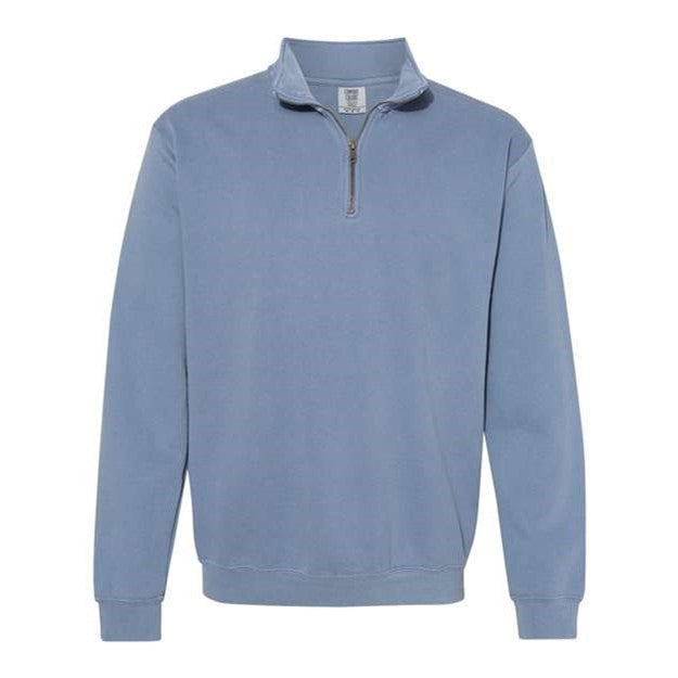 Comfort Colors - Mens 1580 Garment-Dyed Quarter Zip Sweatshirt — Blue Jean