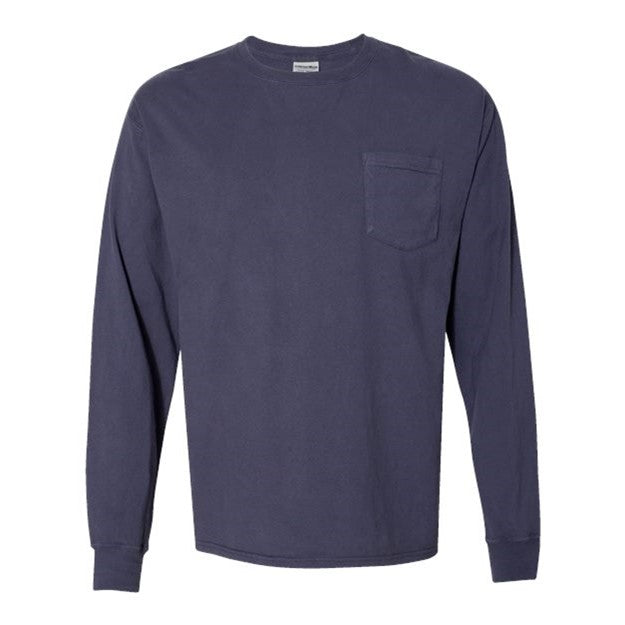 Comfortwash By Hanes - Mens Gdh250 Garment Dyed Long Sleeve T-Shirt With A Pocket — Anchor Slate