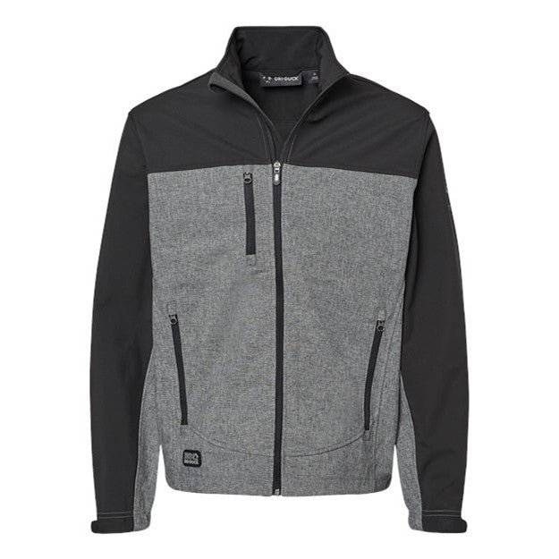 Dri Duck - Mens 5350 Motion Soft Shell Jacket — Black Heather/Black
