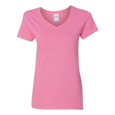 Gildan - Womens 5V00L Heavy Cotton V-Neck T-Shirt — Azalea