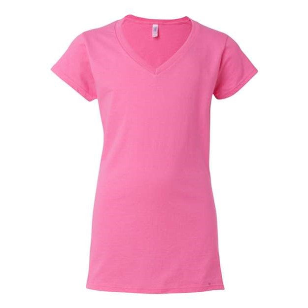 Gildan - Womens 64V00L Softstyle V-Neck T-Shirt — Azalea