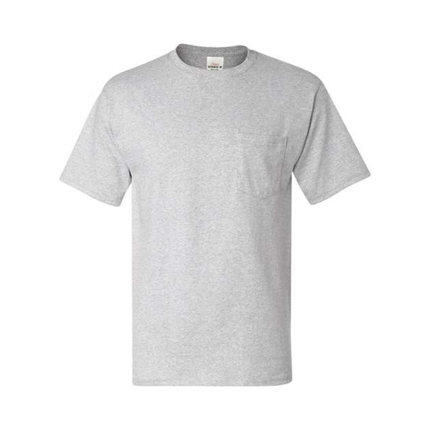 Hanes - Mens 5590 Authentic Short Sleeve Pocket T-Shirt — Ash