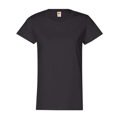 Hanes - Womens 5680 Essential-T Short Sleeve T-Shirt — Black