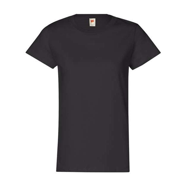 Hanes - Womens 5680 Essential-T Short Sleeve T-Shirt — Black