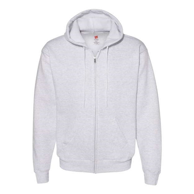 Hanes - Mens P180 Ecosmart Full-Zip Hooded Sweatshirt — Ash