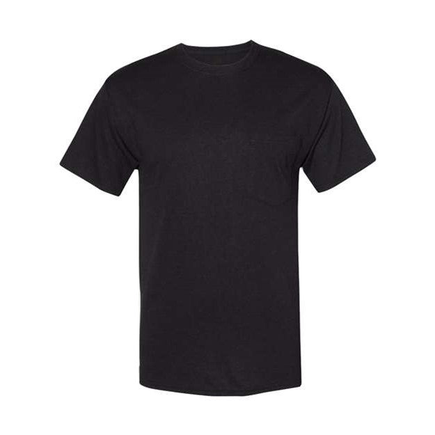 Hanes - Mens W110 Workwear Short Sleeve Pocket T-Shirt — Black
