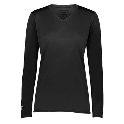 Holloway - Womens 222824 Momentum Long Sleeve V-Neck T-Shirt — Black