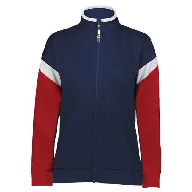 Holloway - Womens 229779 Limitless Full-Zip Jacket — Navy/White/Scarlet