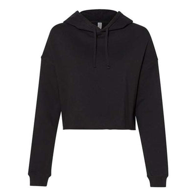 Independent Trading Co. - Womens Afx64Crp Lightweight Cropped Hooded Sweatshirt — Black