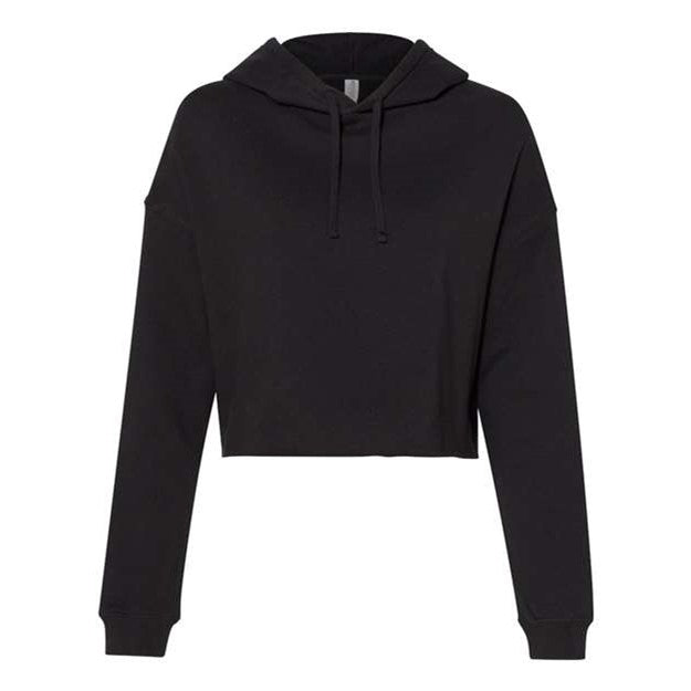 Independent Trading Co. - Womens Afx64Crp Lightweight Cropped Hooded Sweatshirt — Black