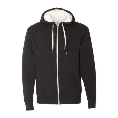 Independent Trading Co. - Mens Exp90Shz Unisex Sherpa-Lined Hooded Sweatshirt — Black